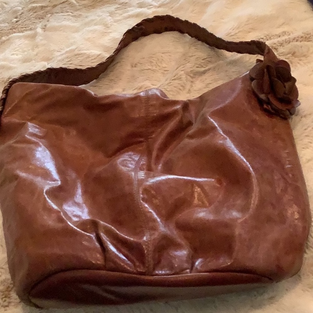 Chic Brown Leather Hobo Bag